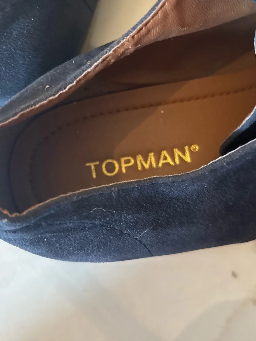 Topman blue suede laceup oxford shoes shoes size 44